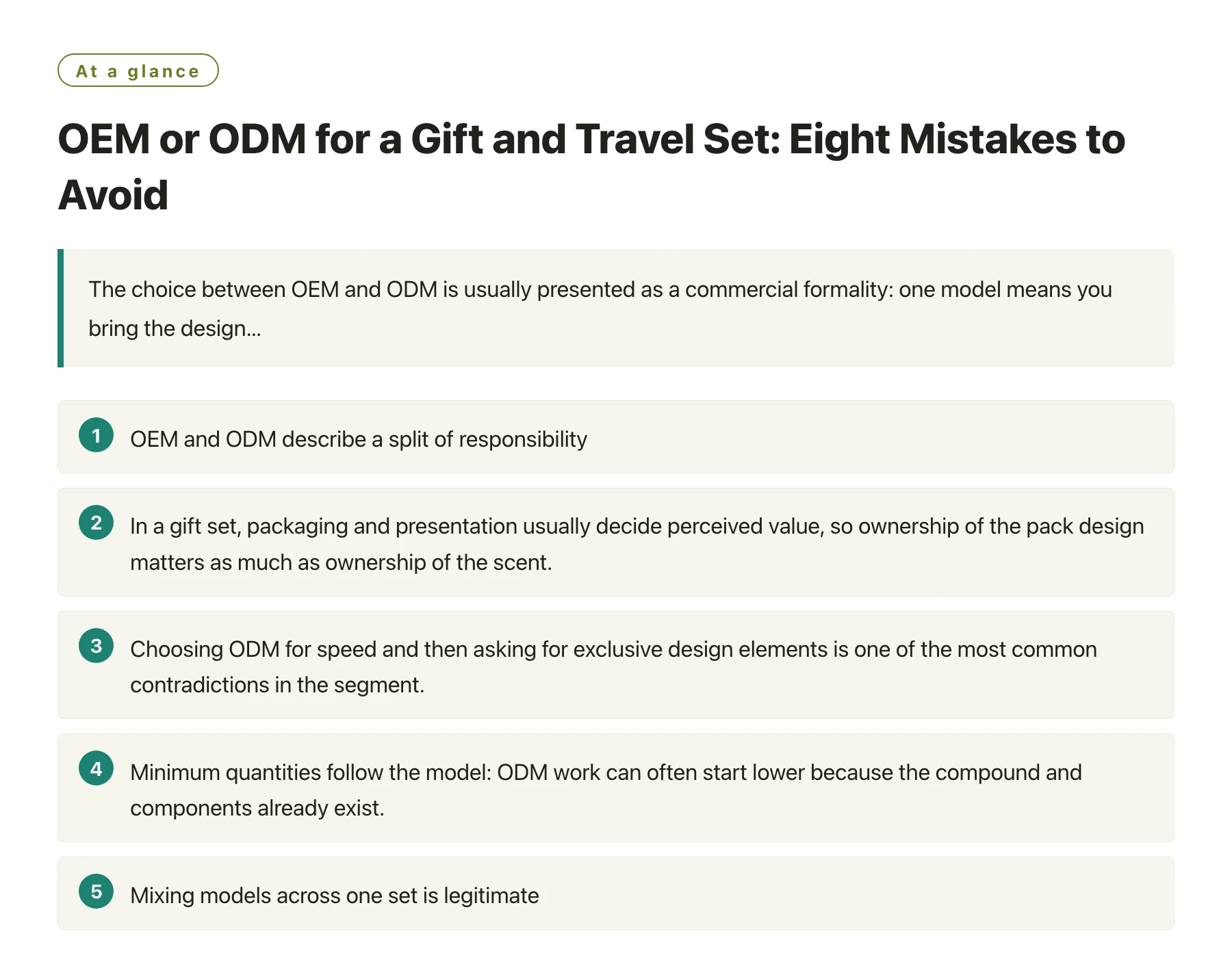 OEM or ODM for a Gift and Travel Set: Eight Mistakes to Avoid——全文要点速览